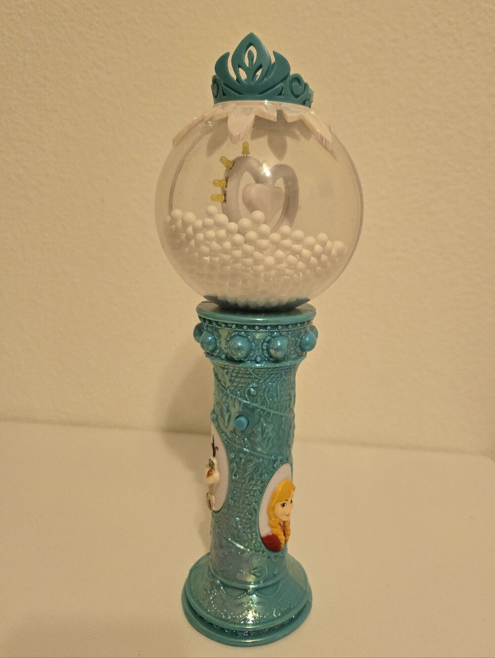 Frozen Disney on Ice Spinning Light Up Globe Wand Anna Elsa Olaf Tested